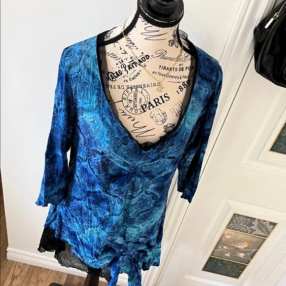 Elegant Blue Long Sleeve Dress - Picture 7 of 16